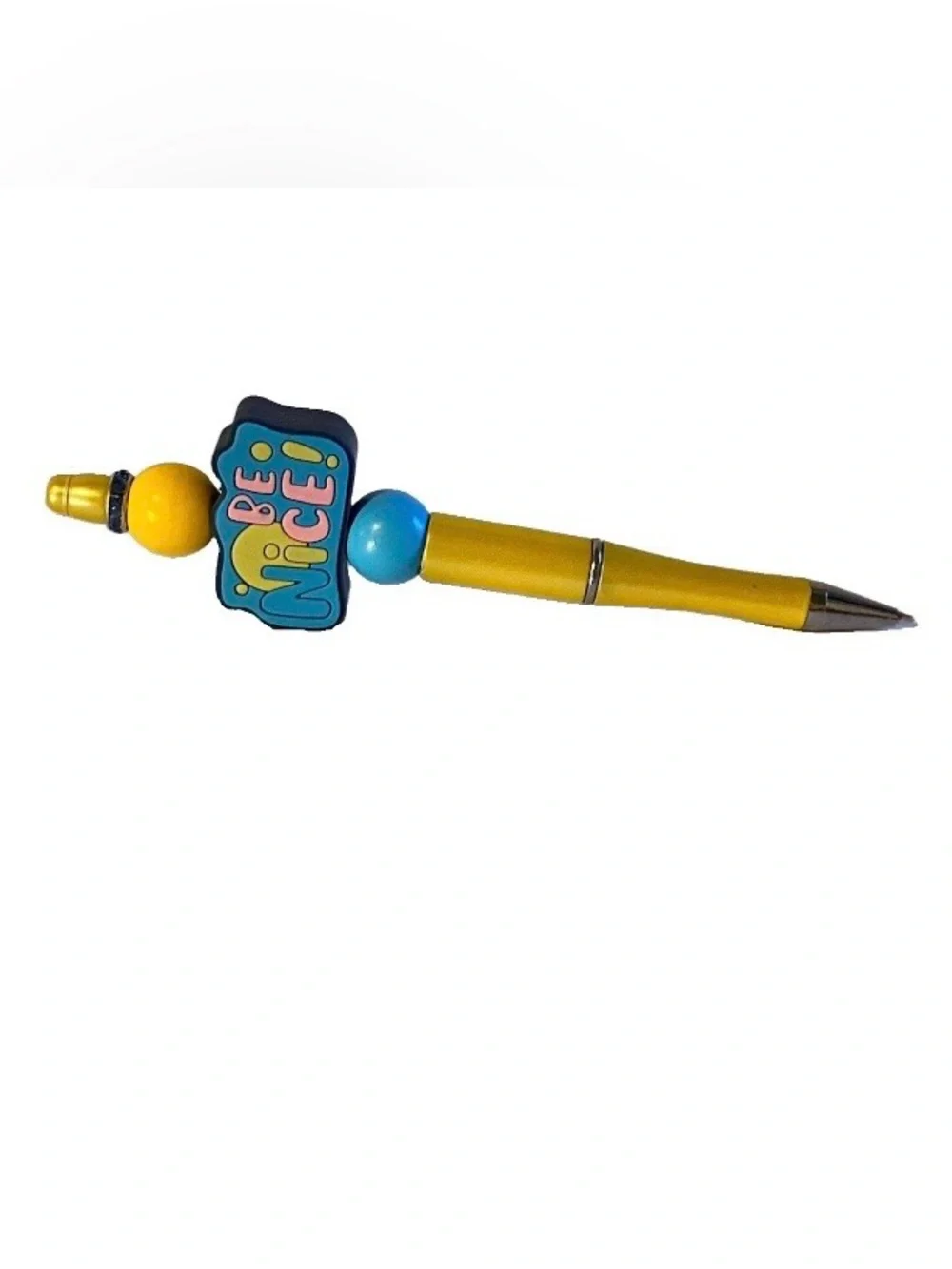 Be Nice! Yellow & Blue Stylish Black Ink Ballpoint Pen